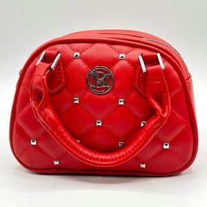 Badgley Mischka Quilted Red Mini Dome Bag